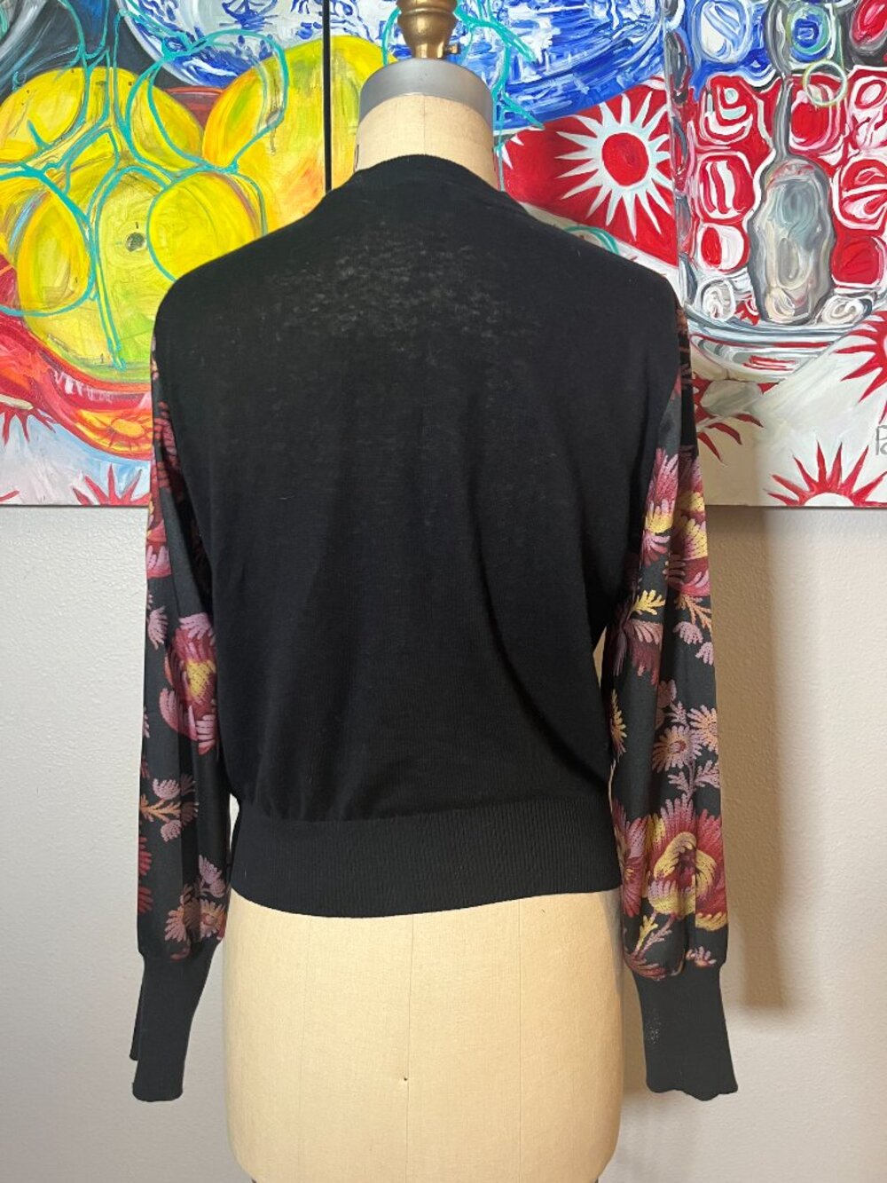 Ted Baker RAFTIN Floral Mixed Media Zip Cardigan Bomber Size S - Picture 4 of 6